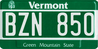 VT license plate BZN850