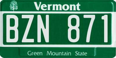VT license plate BZN871