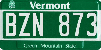 VT license plate BZN873