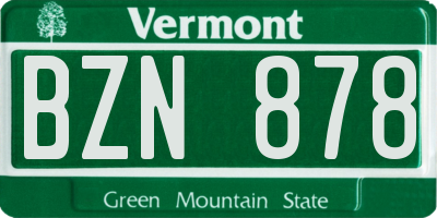 VT license plate BZN878