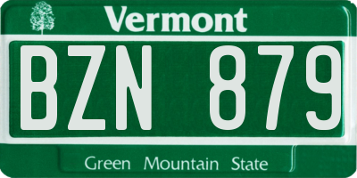 VT license plate BZN879