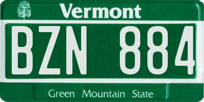 VT license plate BZN884