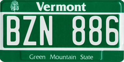 VT license plate BZN886