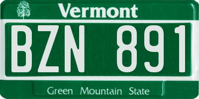 VT license plate BZN891