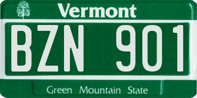 VT license plate BZN901