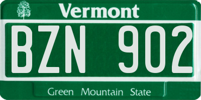 VT license plate BZN902