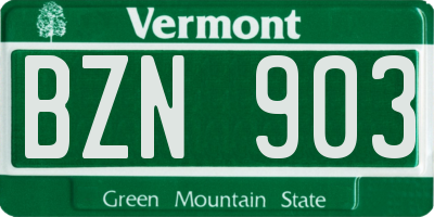 VT license plate BZN903