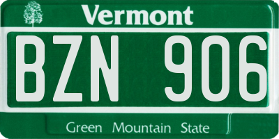 VT license plate BZN906