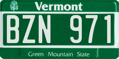 VT license plate BZN971