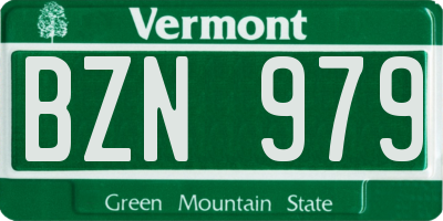 VT license plate BZN979