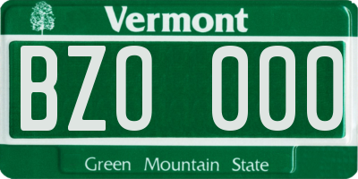 VT license plate BZO000