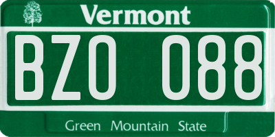 VT license plate BZO088