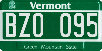 VT license plate BZO095