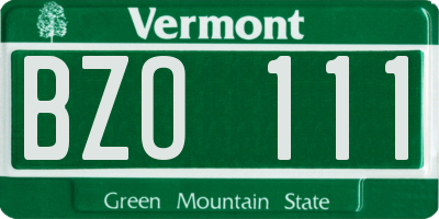 VT license plate BZO111