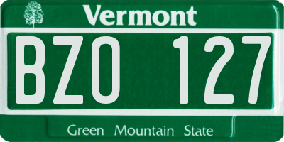 VT license plate BZO127