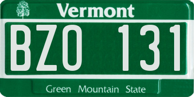 VT license plate BZO131