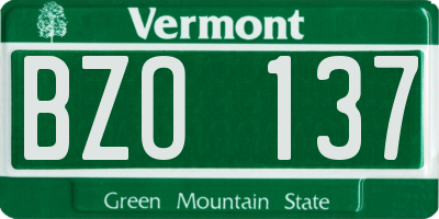 VT license plate BZO137