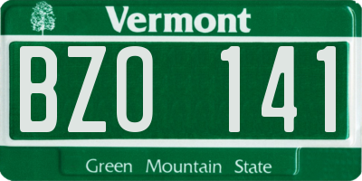 VT license plate BZO141