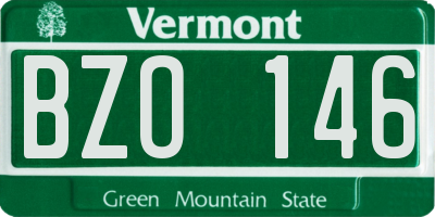 VT license plate BZO146