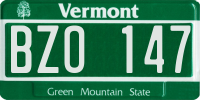 VT license plate BZO147