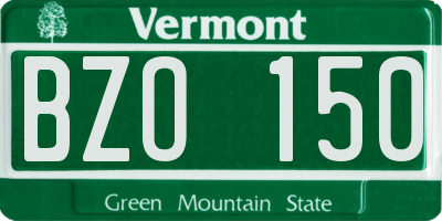 VT license plate BZO150