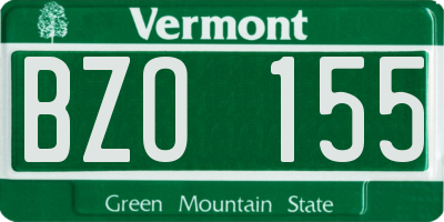 VT license plate BZO155
