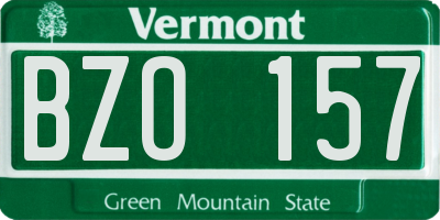 VT license plate BZO157