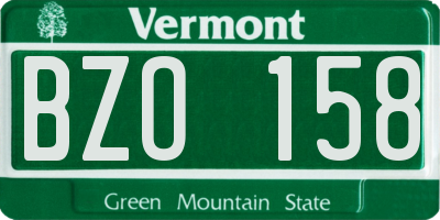 VT license plate BZO158
