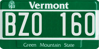 VT license plate BZO160
