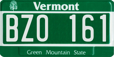 VT license plate BZO161