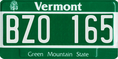 VT license plate BZO165