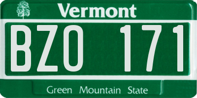 VT license plate BZO171