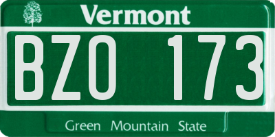 VT license plate BZO173