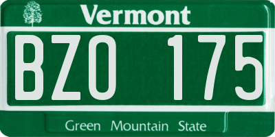 VT license plate BZO175
