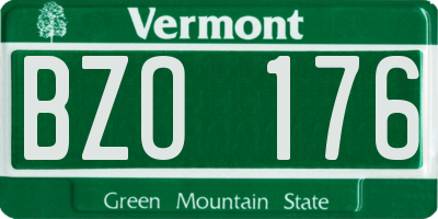 VT license plate BZO176