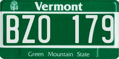 VT license plate BZO179