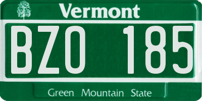 VT license plate BZO185