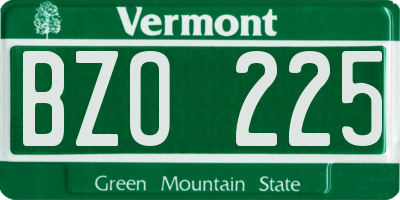 VT license plate BZO225