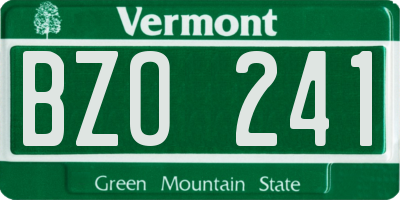 VT license plate BZO241
