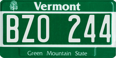 VT license plate BZO244