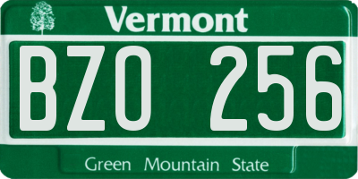 VT license plate BZO256
