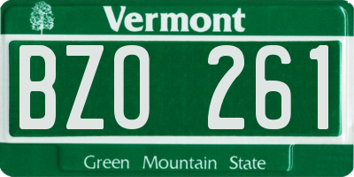 VT license plate BZO261