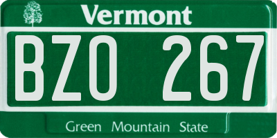 VT license plate BZO267