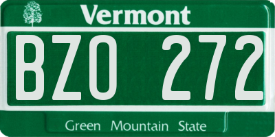 VT license plate BZO272