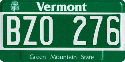 VT license plate BZO276