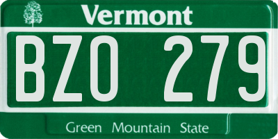 VT license plate BZO279