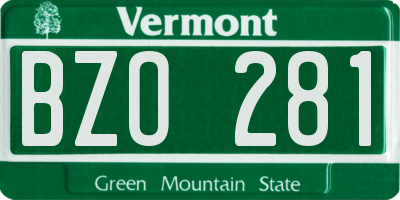 VT license plate BZO281