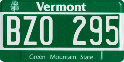 VT license plate BZO295