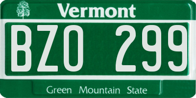 VT license plate BZO299