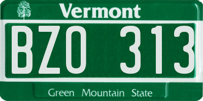 VT license plate BZO313